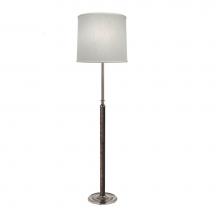 Stiffel FL-A169-K309-SN - Floor Lamp, 1-Light, Satin Nickel, Faux Black Leather, Global White Fabric Shade, 65"H F