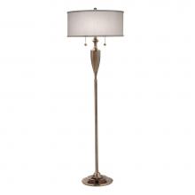 Stiffel FL-K6184-K3058-BB - Floor Lamp, 2-Light, Burnished Brass, Global White Fabric Shade, 59"H FL-K6184-K3058-BB