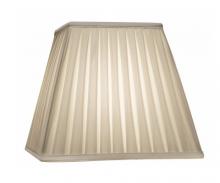 Stiffel ST133 - Replacement Lampshade, Box Pleated Softback Tapered Square, Oyster Silksheen, Brass Top R