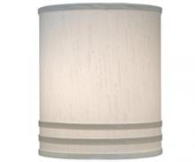 Stiffel ST34 - Replacement Lampshade, Hardback Cylinder, Global White with Horizontal Stripe, Nickel Top