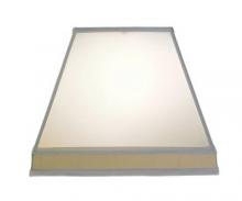 Stiffel ST39 - Replacement Lampshade, Softback Square with Gallery, Off-White & Tan Camelot, Brass Top R