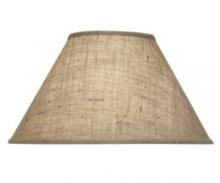 Stiffel ST8 - Replacement Lampshade, Hardback Empire, Natural Burlap, Brass Top Ring, 8" Top x 20" Bott