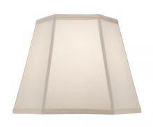 Stiffel ST98 - Replacement Lampshade, Hardback Tapered Hexagon, Ivory Shadow, Brass Top Ring, 9" Top x 1