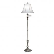 Stiffel SWFL-1320-K9079-AN - Swing Arm Floor Lamp, 1-Light, Antique Nickel, Off-White Silk Shantung Fabric Shade, 68"H