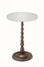 Stiffel TBL-6654-6685-OB - Side Table, Oxidized Bronze, Opal Acrylic Top, 24"H TBL-6654-6685-OB