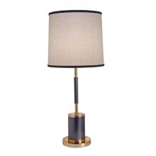 Stiffel TL-5855-4TUB-BKG - Table Lamp, 1-Light, Matte Black, Gold, White Aberdeen Black Trim Fabric Shade, 30"H TL-