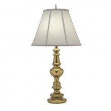 Stiffel TL-6132-K9138-BB - Table Lamp, 1-Light, Burnished Brass, Off-White Silk Shantung Fabric Shade, 33"H TL-6132