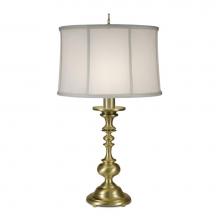 Stiffel TL-6206-C422-SB - Table Lamp, 1-Light, Satin Brass, Off-White Camelot Fabric Shade, 29"H TL-6206-C422-SB