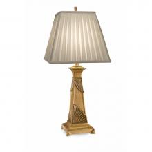 Stiffel TL-6507-FG - Table Lamp, 1-Light, French Gold, Box Pleated Oyster Silksheen Fabric Shade, 30"H TL-650