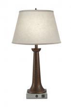 Stiffel TL-6637X-A846-RST - Table Lamp, 1-Light, Rust, Satin Nickel, Cream Aberdeen Fabric Shade, 30"H TL-6637X-A846