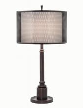 Stiffel TL-6667-N7685-OB - Table Lamp, 1-Light, Oxidized Bronze, Perforated Metal White Linen Shade, 30"H TL-6667-N