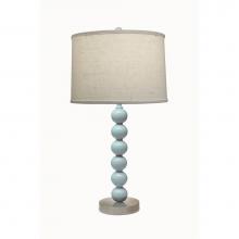 Stiffel TL-A099-K9143-GLB - Table Lamp, 1-Light, Gloss Light Blue, Satin Nickel, Cream Aberdeen Fabric Shade, 25"H T