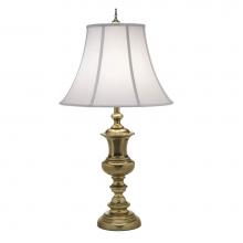 Stiffel TL-A589-A726-BB - Table Lamp, 1-Light, Burnished Brass, Pearl Supreme Satin Fabric Shade, 34"H TL-A589-A72