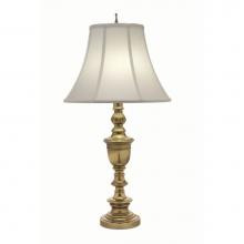 Stiffel TL-A610-K9149-BB - Table Lamp, 1-Light, Burnished Brass, Off-White Silk Shantung Fabric Shade, 33"H TL-A610