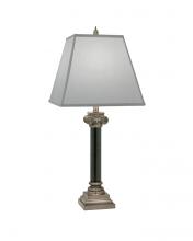 Stiffel TL-A820-K7132-AN - Table Lamp, 1-Light, Antique Nickel, Matte Black, Global White Fabric Shade, 31"H TL-A82