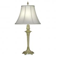 Stiffel TL-A824-SBW - Table Lamp, 1-Light, Satin Brass, Off-White Silk Shantung Fabric Shade, 33"H TL-A824-SBW