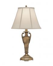 Stiffel TL-A833-ABR - Table Lamp, 1-Light, Artisan Brass, Ivory Shadow Fabric Shade, 28"H TL-A833-ABR