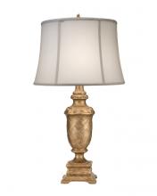 Stiffel TL-A841-GG - Table Lamp, 1-Light, Gilded Gold, Off-White Silk Shantung Fabric Shade, 31"H TL-A841-GG