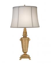 Stiffel TL-A842-GG - Table Lamp, 1-Light, Gilded Gold, Off-White Silk Shantung Fabric Shade, 31"H TL-A842-GG