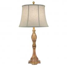 Stiffel TL-A888-PHB - Table Lamp, 1-Light, Polished Honey Brass, Cream Aberdeen Fabric Shade, 33"H TL-A888-PHB