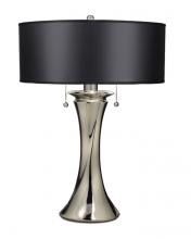 Stiffel TL-A912-SN - Table Lamp, 2-Light, Polished Nickel, Black Opaque Silver Foil Fabric Shade, 26"H TL-A91