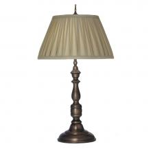 Stiffel TL-AC9616-AC9879-AOB - Table Lamp, 1-Light, Antique Old Bronze, Box Pleated Croissant Silksheen Fabric Shade, 28