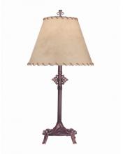 Stiffel TL-C292-C291-OB - Table Lamp, 1-Light, Oxidized Bronze, Calfskin with Leather Lacing Fabric Shade, 33"H TL