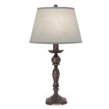 Stiffel TL-C410-C436-OB - Table Lamp, 1-Light, Oxidized Bronze, Cream Aberdeen Fabric Shade, 30"H TL-C410-C436-OB