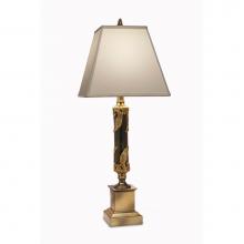 Stiffel TL-K2055-K9197-BB - Table Lamp, 1-Light, Burnished Brass, Matte Black, Oyster Silksheen Fabric Shade, 30"H T