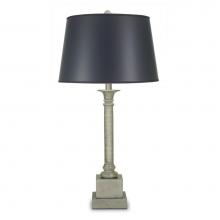 Stiffel TL-K54-N7685-SL - Table Lamp, 1-Light, Silver Leaf, Black Opaque Silver Foil Fabric Shade, 31"H TL-K54-N76