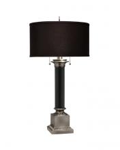 Stiffel TL-K6001-K2091-AN - Table Lamp, 2-Light, Antique Nickel, Matte Black, Black Shadow Fabric Shade, 33"H TL-K60