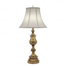 Stiffel TL-K6059-A671-BB - Table Lamp, 1-Light, Burnished Brass, Off-White Silk Shantung Fabric Shade, 33"H TL-K605