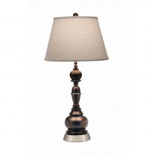 Stiffel TL-K78-C436-OB - Table Lamp, 1-Light, Satin Nickel, Oxidized Brass, Cream Aberdeen Fabric Shade, 30"H TL-