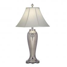 Stiffel TL-N7346-AN - Table Lamp, 1-Light, Antique Nickel, Off-White Silk Shantung Fabric Shade, 33"H TL-N7346