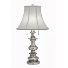 Stiffel TL-N7608-AN - Table Lamp, 1-Light, Antique Nickel, Off-White Silk Shantung Fabric Shade, 29"H TL-N7608