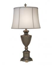 Stiffel TL-N7894-VSG - Table Lamp, 1-Light, Vintage Silver, Gold, Off-White Silk Shantung Fabric Shade, 32"H TL