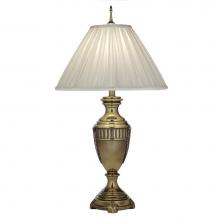 Stiffel TL-N7903-BB - Table Lamp, 1-Light, Burnished Brass, Box Pleated Oyster Silksheen Fabric Shade, 32"H TL