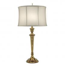 Stiffel TL-N8330-BB - Table Lamp, 1-Light, Burnished Brass, Off-White Camelot Fabric Shade, 31"H TL-N8330-BB