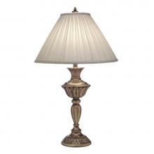 Stiffel TL-N8525-AGB - Table Lamp, 1-Light, Aged Brass, Box Pleated Honey Beige Windchime Fabric Shade, 31"H TL