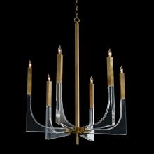 John-Richard AJC-9039 - Acrylic Chandelier, 6-Light, Antique Brass, Clear Acrylic, 30&34;W AJC-9039