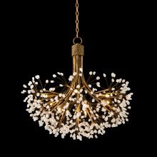 John-Richard AJC-9080 - Stone Quartz Crystal Chandelier, 9-Light, Gold Leaf, 29.5&34;W AJC-9080