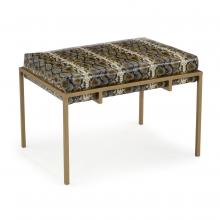 John-Richard AMF-1491-2183-AS - Metal Upholstered Bench, Brown, Gold Base, 29&34;W AMF-1491-2183-AS