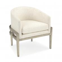 John-Richard AMF-1544V147-2136-AS - St. Lucie Accent Chair, White, Oak Frame, 30&34;H AMF-1544V147-2136-AS