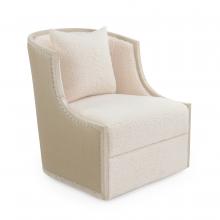 John-Richard AMF-1633V271-5014-AS - Ticinese Swivel Chair, White, Beige, 30&34;H AMF-1633V271-5014-AS