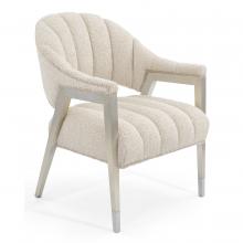 John-Richard AMF-1721V226-3043-AS - Luna Armchair, Taupe, Burnished Silver Frame, 38&34;H AMF-1721V226-3043-AS