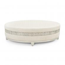 John-Richard AMF-1741V72-2181-AS - Avena Ottoman, Ivory, Pewter Base, 19&34;H AMF-1741V72-2181-AS