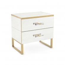 John-Richard EUR-01-0374 - Tribeca Nightstand, White, Gold Leaf, 30&34;W EUR-01-0374