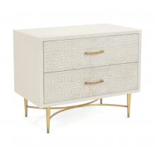 John-Richard EUR-01-0388 - Kano Nightstand, Cream, Gold Frame, 34.25&34;W EUR-01-0388