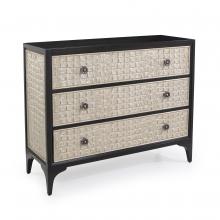 John-Richard EUR-01-0455 - Miri Chest, Black, Burnished Silver Leaf Base, 48.5&34;W EUR-01-0455