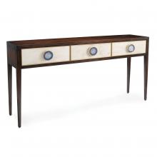 John-Richard EUR-02-0328 - Palma Console, Linen, Dark Wood, 72&34;W EUR-02-0328